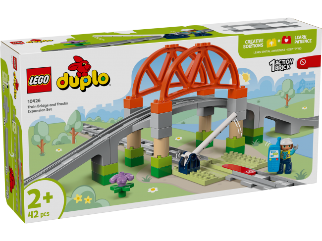 Docoo2 LEGO DUPLO Town Traukinuko tilto ir bėgių papildomas rinkinys 10