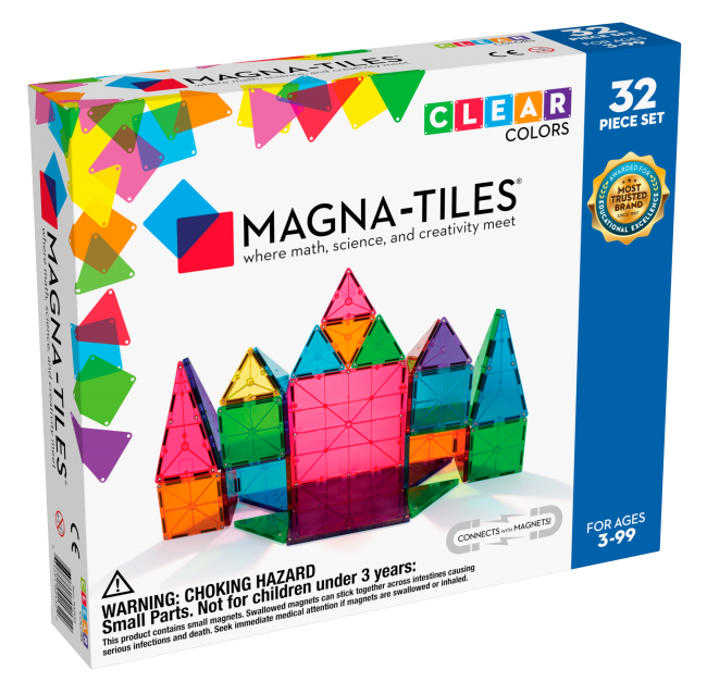 MAGNA-TILES Magnetinis permatomas konstruktorius, 32 d | XS