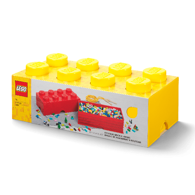 LEGO Kaladėlės formos dėžutė su 8 kištukais, Gelt | XS Žaislai