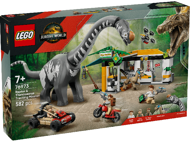 LEGO Jurassic World Velociraptoriaus ir titanozauro sekimo misija