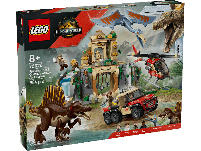 LEGO Jurassic World Spinozauras, kecalkoatlis ir oro misija 76