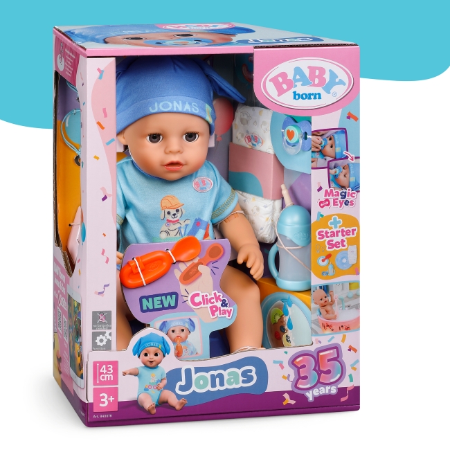 BABY BORN „Click & Play“ Lėlytė JONAS, 43 | XS Žaislai